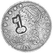 (№1872km4.4R(R4.4)) Монета Куба 1872 год 25 Centavos (Countermarked Coinage (Decimal Issue))