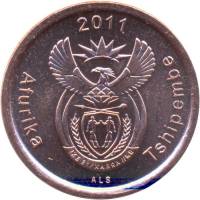 (№2011km500) Монета Южная Африка 2011 год 5 Cents (Tshipembe Afurika - легенда Венда)