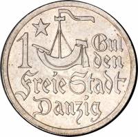 (№1923km145) Монета Вольный город Данциг 1923 год 1 Gulden