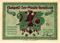 (№1921) Банкнота Германия 1921 год "25 Pfennig"