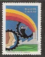 (№1986-2169) Марка Бразилия 1986 год "Дань Рабочего Дня", Гашеная