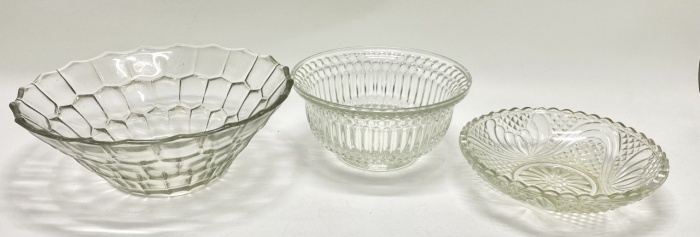 Салатники круглые стекло СССР 3 шт