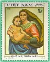 (1983-045) Марка Вьетнам "Сикстинская мадонна"    500 лет со дня рождения Рафаэля Санти II Θ