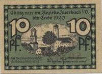 (№1920) Банкнота Германия 1920 год "10 Pfennig"