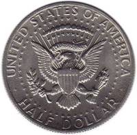 (1977) Монета США 1977 год 50 центов  3. Основной тип Кеннеди Медь-Никель  XF