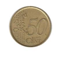 (2002) Монета Италия 2002 год 50 центов  1. Старая карта ЕС Северное золото  VF