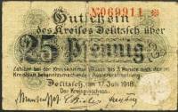 (№1918) Банкнота Германия 1918 год "25 Pfennig"