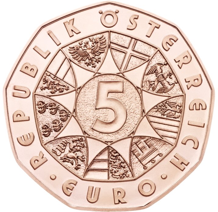 (024, Cu) Монета Австрия 2013 год 5 евро &quot;Страна воды&quot;  Медь  UNC