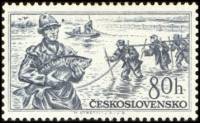 (1956-039) Марка Чехословакия "Рыбная ловля"    Богатства нашей страны II Θ