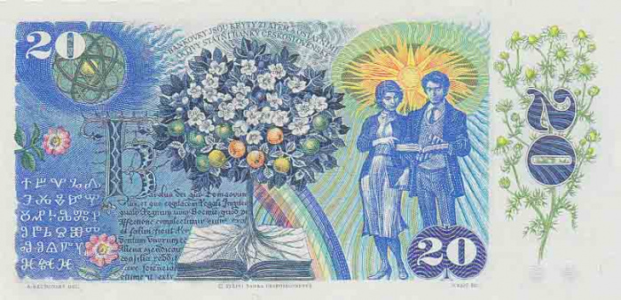 () Банкнота Чехословакия 1988 год 20  &quot;&quot;   XF