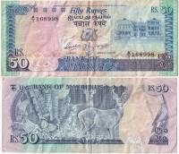 Банкнота Маврикий 1986 год 50 рупий    VF