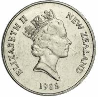 (№1986km62) Монета Новая Зеландия 1986 год 20 Cents
