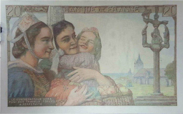 (№1949P-100c.1) Банкнота Франция 1949 год &quot;20 Francs&quot;