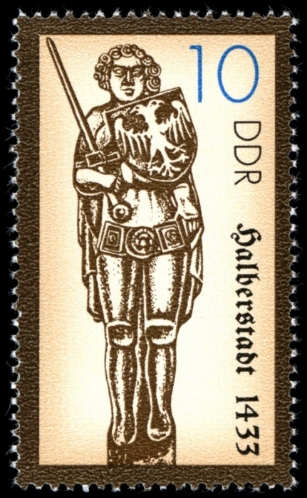(1989-078) Марка Германия (ГДР) &quot;Хальберштадт (1433)&quot;    Колонны Роланда II Θ
