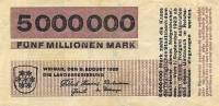 (№1923) Банкнота Германия 1923 год "5,000,000 Mark"