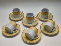 Кофейный сервиз белый с золотым 12 предметов (новый ) 6 кофейных пар