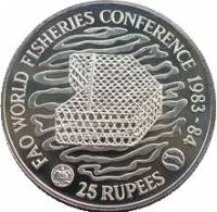 () Монета Сейшельские острова 1983 год 25  ""   Биметалл (Серебро - Ниобиум)  UNC