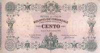 (№1881P-15) Банкнота Италия 1881 год "100 Lire" (Подписи: Dell'Ara - Crodar)