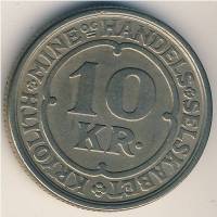 (№1922kmTn49) Монета Гренладия 1922 год 10 Kroner (Ivigtut Добыча Криолита)