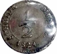 (№1824km547 (Вильгельм I)) Монета Германия (Вильгельм I) 1824 год 1/2 Kreuzer (Вильгельм I)