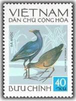 (1972-024) Марка Вьетнам "Рогатая камышница"   Птицы III Θ