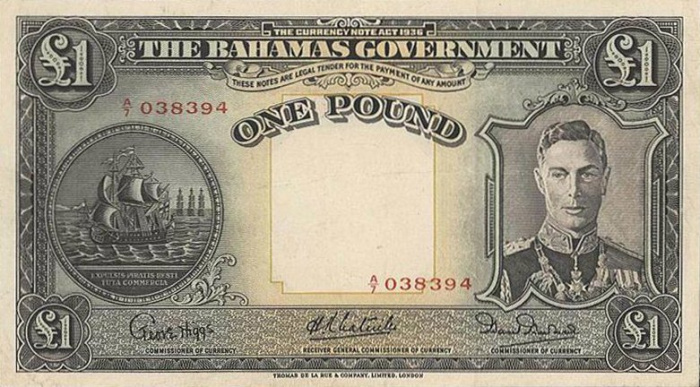 (№1936P-11e) Банкнота Багамские острова 1936 год &quot;1 Pound&quot;
