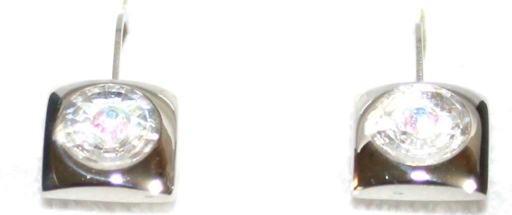 Серьги, нерж. сталь, кристаллы, Чехия, новые