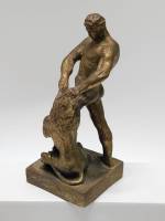 Статуэтка Самсон силумин СССР высота 16 см