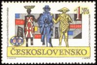 (1962-044) Марка Чехословакия "Люди трех рас"    Всемирная выставка почтовых марок Прага-62 II O