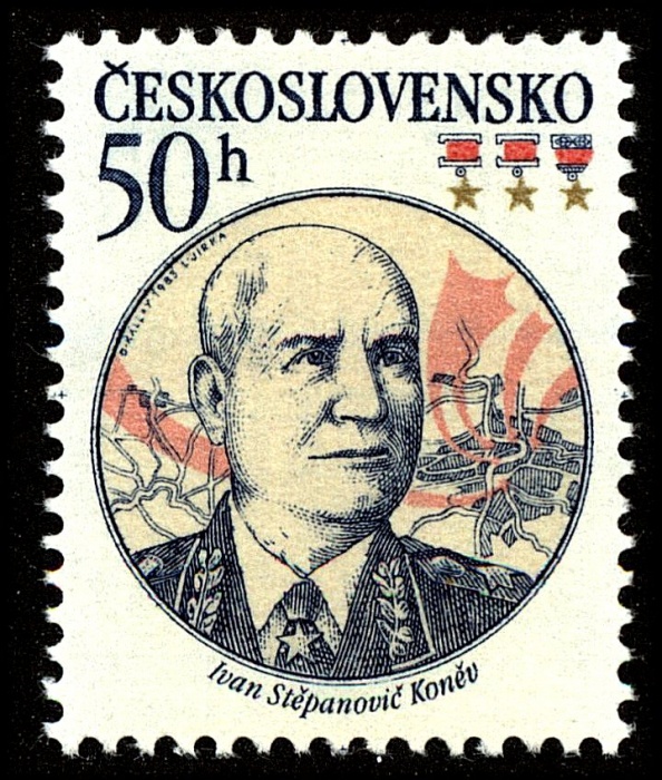 (1983-021) Марка Чехословакия &quot;И. Конев&quot;    Командование Советской Армии III Θ