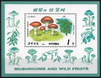 (1989-024) Блок марок  Северная Корея "Мокруха розовая"   Грибы и ягоды III Θ