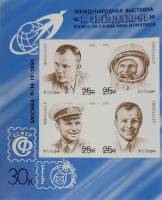 (1991-Филателистическая выставка) Сувенирный лист Москва "К звездам - 91"   , III O