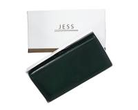 Кошелёк женский "Jess", Натуральная кожа, 3 отделения + карман на молнии + отдел "поцелуй" + для виз