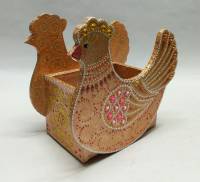Салфетница, корзинка в форме курочки, Христос Воскрес