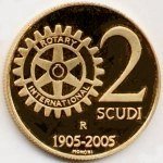 (№2005km345) Монета Сан-Марино 2005 год 2 Scudi (Ротари Интернэшнл)
