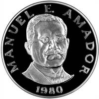  Монета Панама 1980 год 10     Медь-Никель  UNC