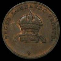  Монета Италия 1822 год 5     Медь  UNC