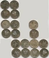 (173 175 177 179-181 183 184 186 9 монет по 2 злотых) Набор монет Польша 2009 год   UNC