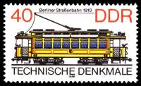 (1986-029) Марка Германия (ГДР) "Трамвай, Берлин (1910)"    Трамваи II Θ