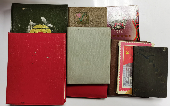 Набор из 9-ти альбомов-книг для хранения марок (Марки), разных форматов, СССР (см. фото) 
