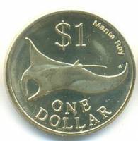 (№2012) Монета Микронезия 2012 год 1 Dollar (Манта)
