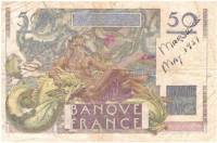 (№1950P-127b.5) Банкнота Франция 1950 год "50 Francs" (Подписи: Rousseau  Gargam)