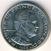 (№1965km145) Монета Монако 1965 год frac12; Franc