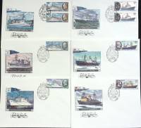 1979-год Набор худож. конв. п\д, сг+ марка, 6 шт. СССР Научно-исслед. флот   , Печать ПД Марка