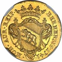 (№1741km103 (Торговля Чекана)) Монета Швейцария 1741 год 1 Ducat (Торговля Чекана)