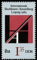 (1989-031) Марка Германия (ГДР) "Буква "А""    Книжная выставка, Лейпциг III Θ