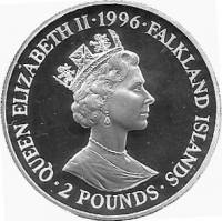 (№1996km49b) Монета Фолклендские Острова 1996 год 2 Pounds (Эдуард Исповедник - Куни)