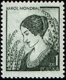 (1979-007) Марка Польша &quot;Жена художника&quot;    Польская графика III Θ
