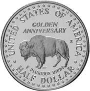 (1991s) Монета США 1991 год 50 центов   Гора Рашмор. 50 лет Мемориалу Медь-Никель  PROOF