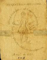 (№1775P-S1227) Банкнота США 1775 год "17 Shillings"